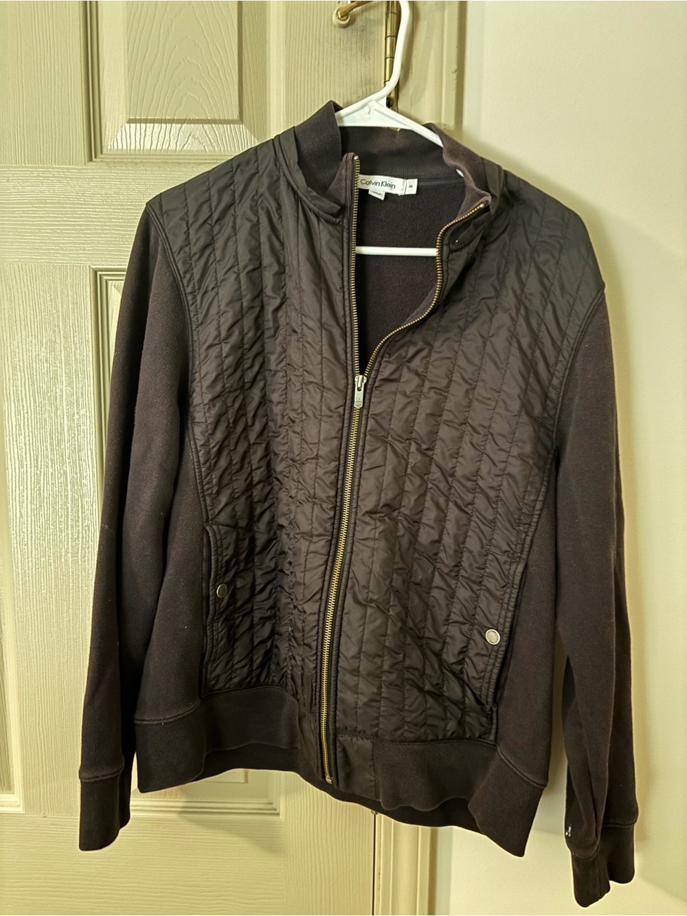 Calvin Klein Quilted-Front Lightweight Zip Jacket